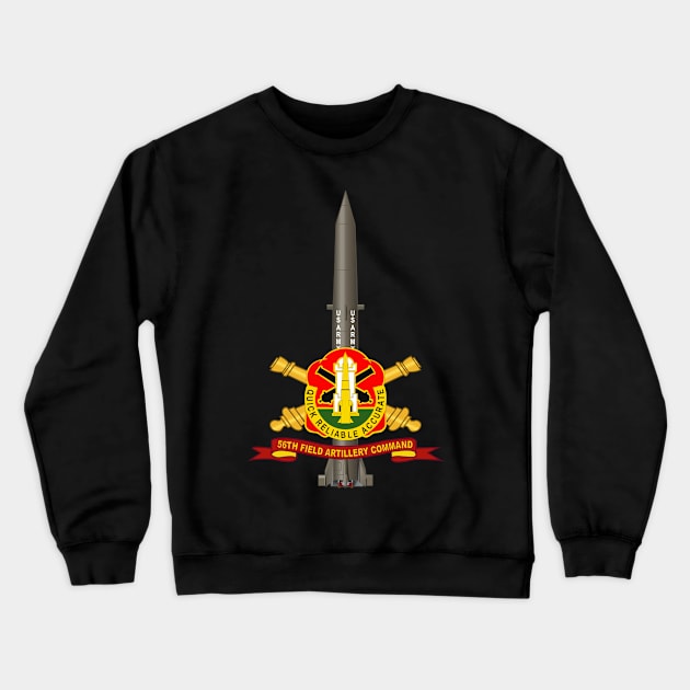 56th Field Artillery Command - DUI w Br - Ribbon w Pershing Crewneck Sweatshirt by twix123844